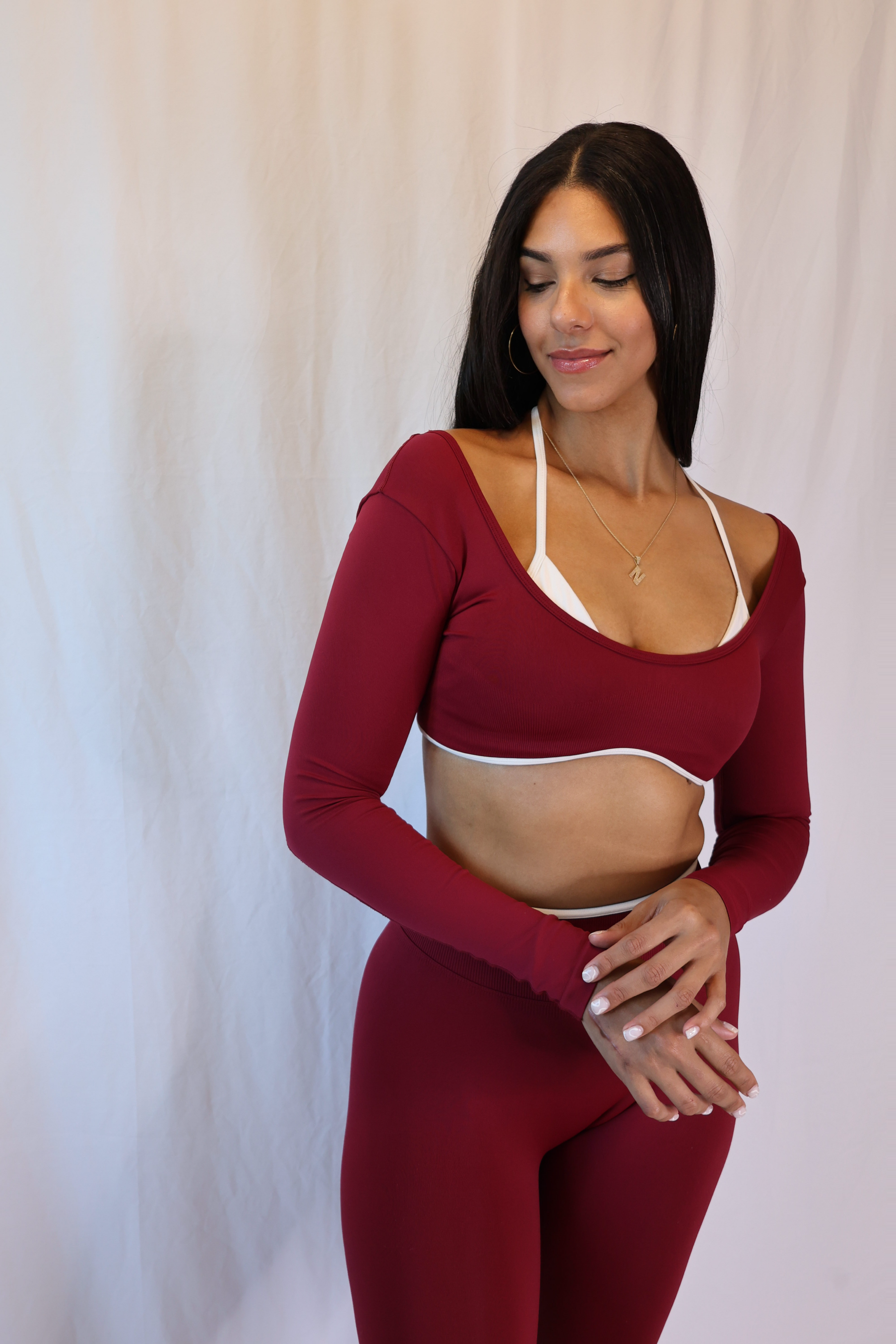Wine Long Sleeve Set