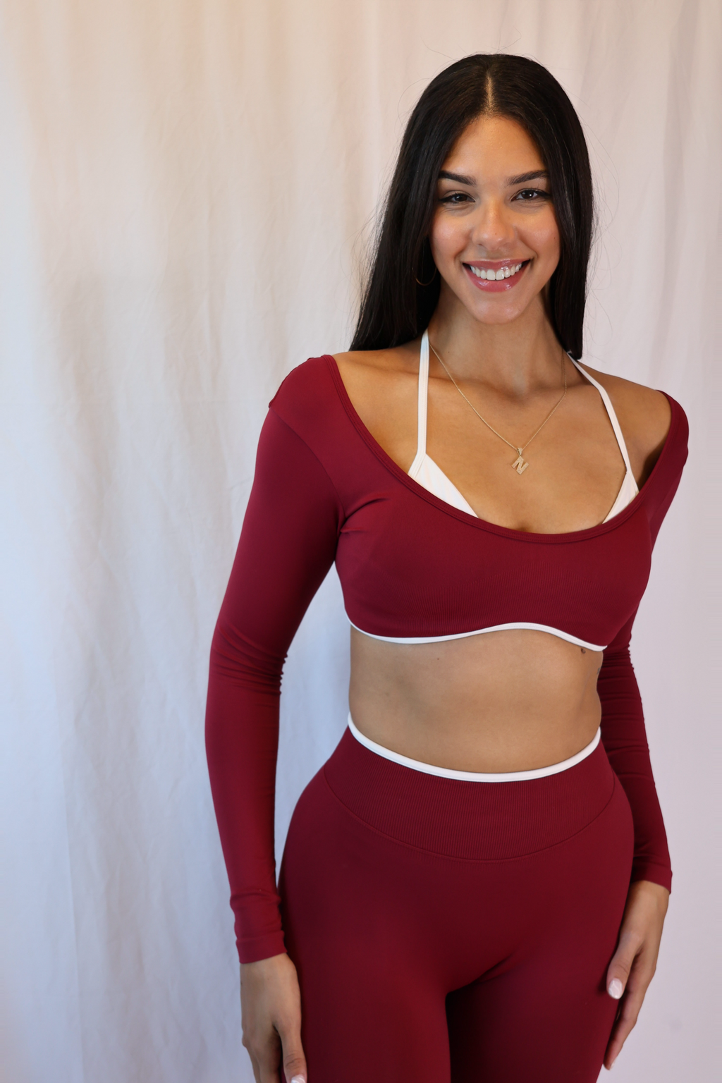 Wine Long Sleeve Set